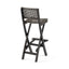 Outdoor Folding Acacia Wood Barstools With Rattan Backrest And Seat