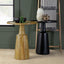 Stain Pedestal Accent Round Table With Lipped Top - Black