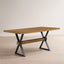 Farmhouse Style X Shaped Legs Dining Table With Moulded Details - Brown