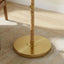 Stellar - Linen Shade Floor Lamp - Gold / Natural Wood / Rattan / White