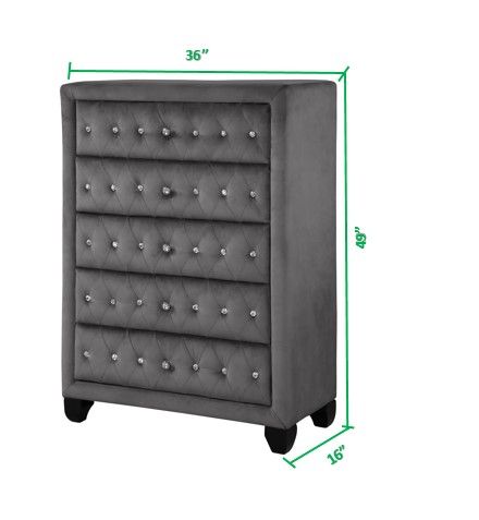 King 5 Piece Bedroom Set Made - Gray