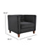 Button Tufted Accent Square Arm Upholstered Chair - Black