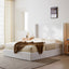 Carmen - King Size Upholstered Wingback Bed - White