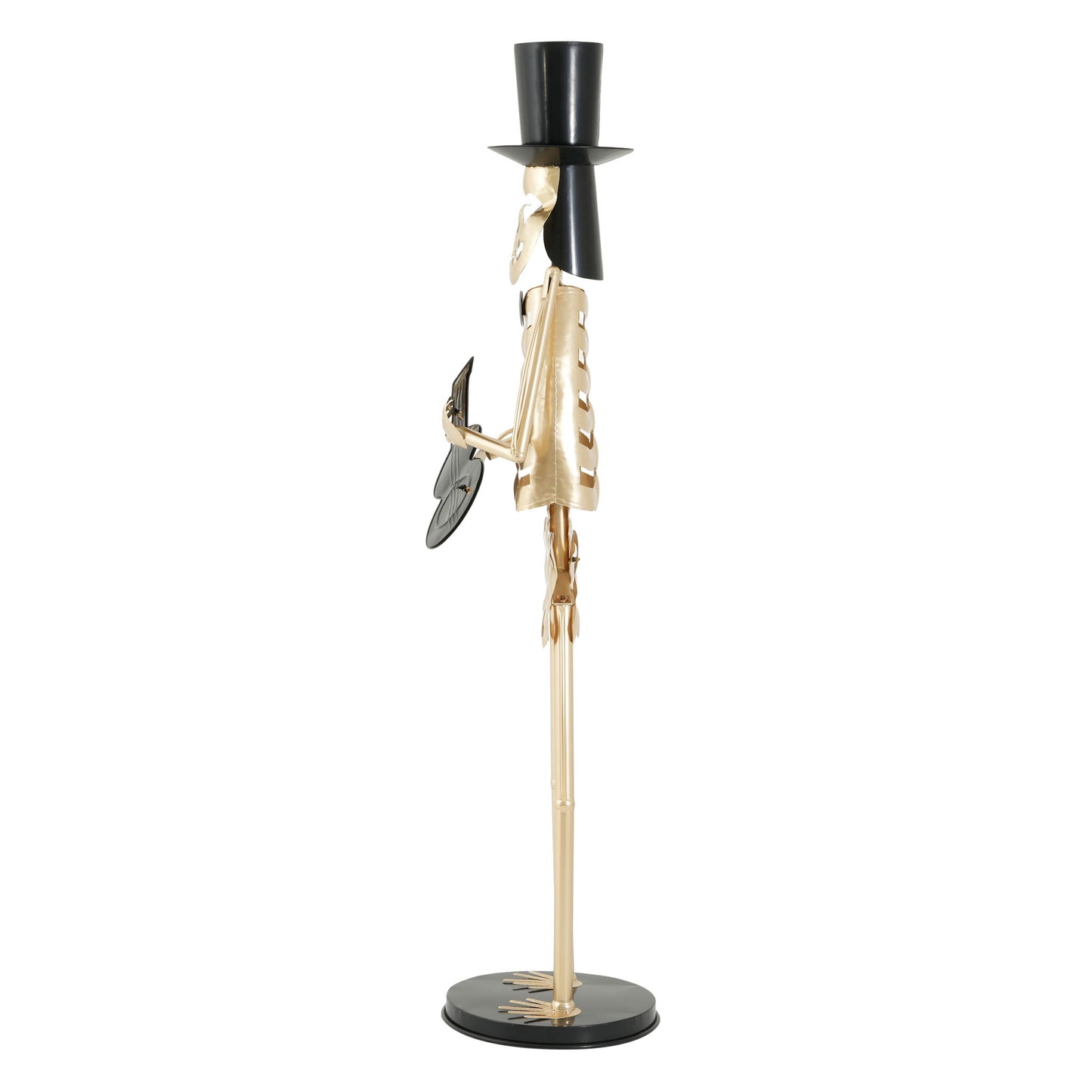 Skeleton Musician Statue, For Halloween Indoor Outdoor Party Display - Gold