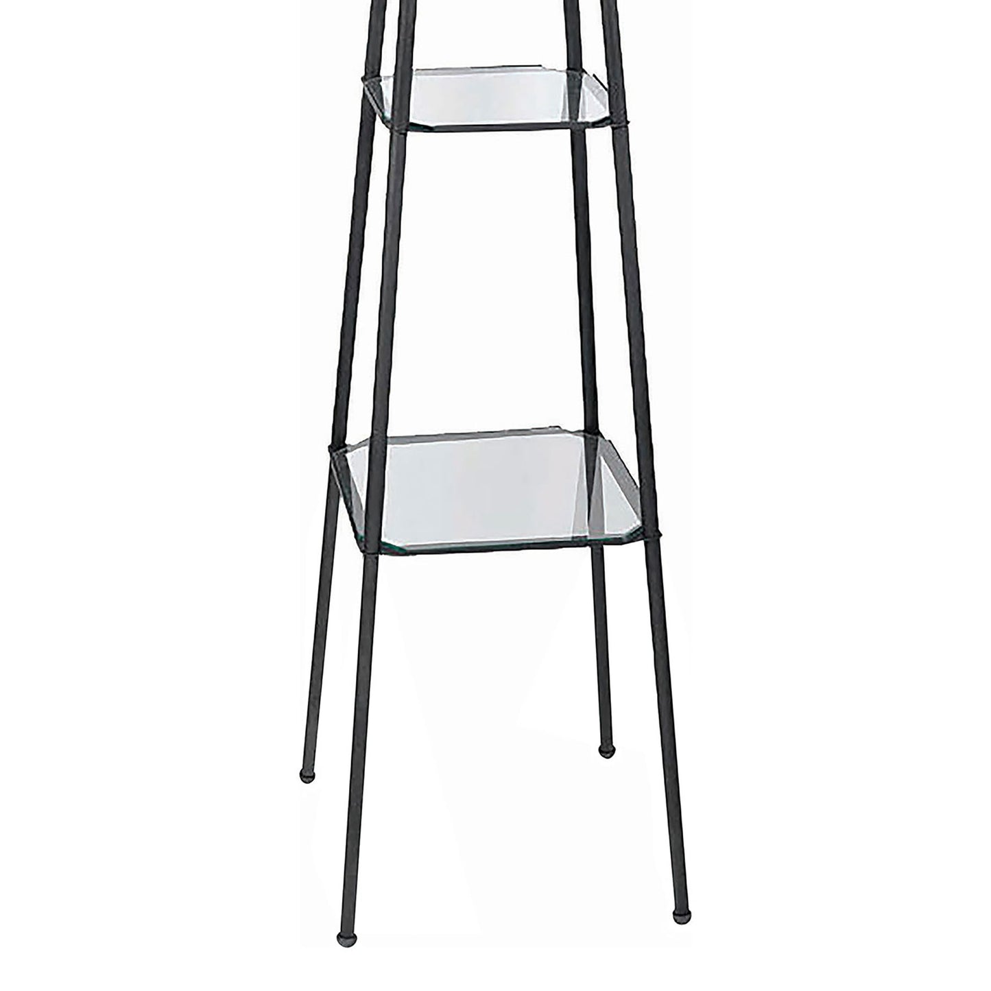 Sentinel - 3 Shelf Frosted Torchiere Floor Lamp With Shelves - Black