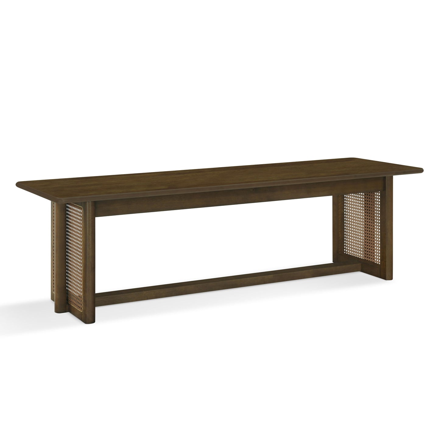 Dining Bench With Rattan Weave