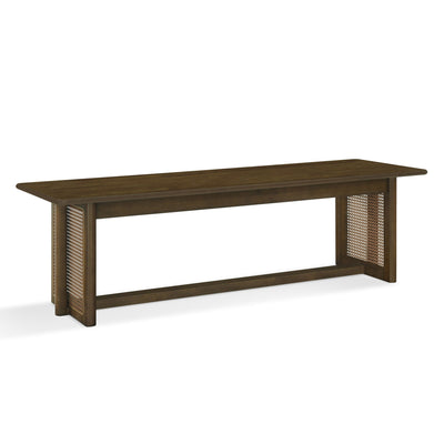 Dining Bench With Rattan Weave