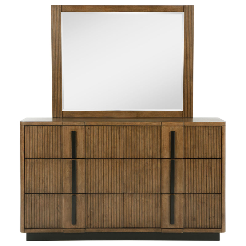 Moraga - 6 Drawer Dresser With Mirror - Ash Brown