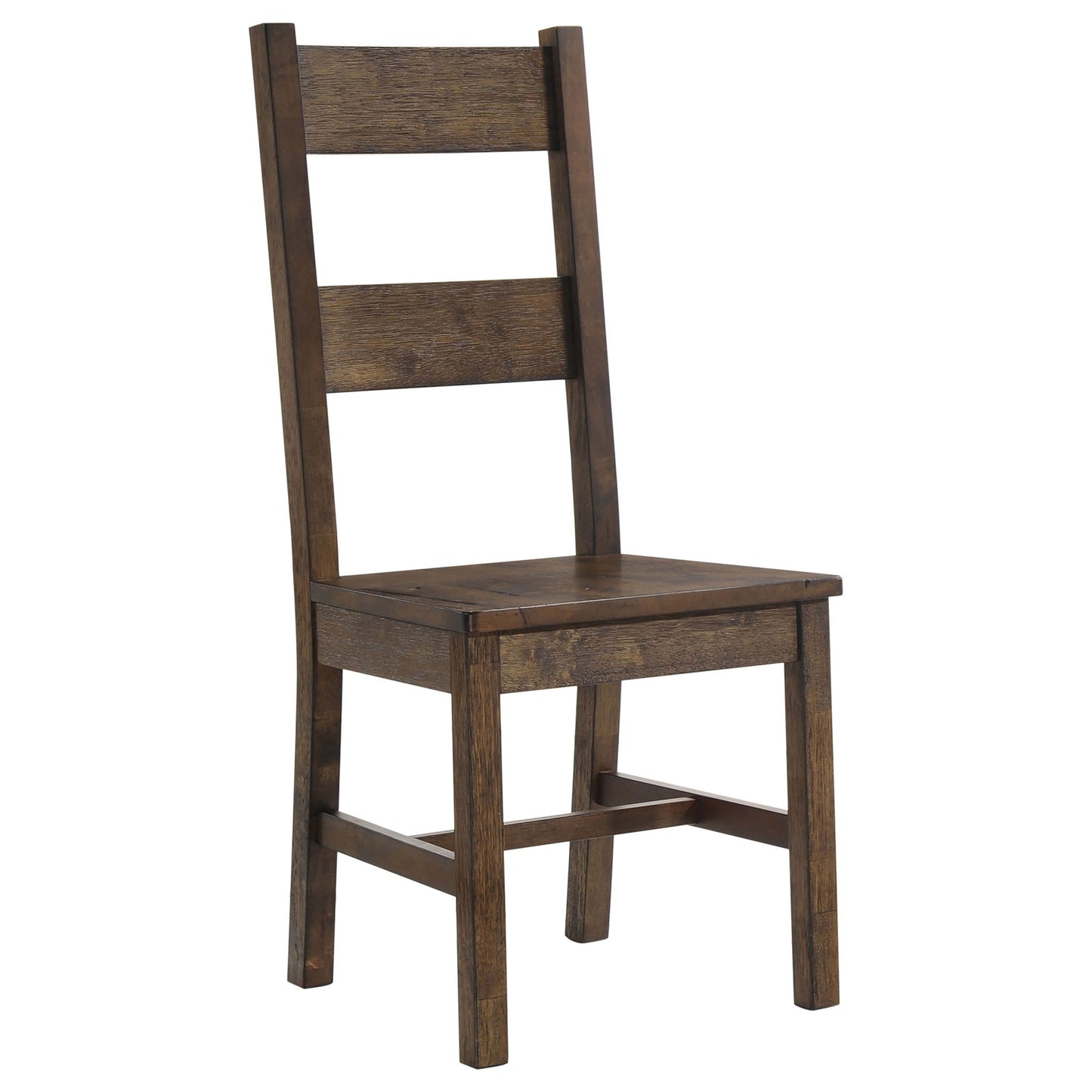 Ladder Back Dining Chairs With Straight Seat (Set of 2) - Brown
