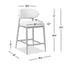 Locke - Modern Upholstered Counter Stool With Frame - Salt / Pepper