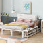 Platform Bed With 2 Tier Storage Shelves, Storage Cabinet