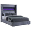 Haven - Upholstered Queen Bed With Integrated Flame Box - Gray