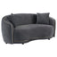 Lorraine - Upholstered Curved Loveseat - Dark Gray