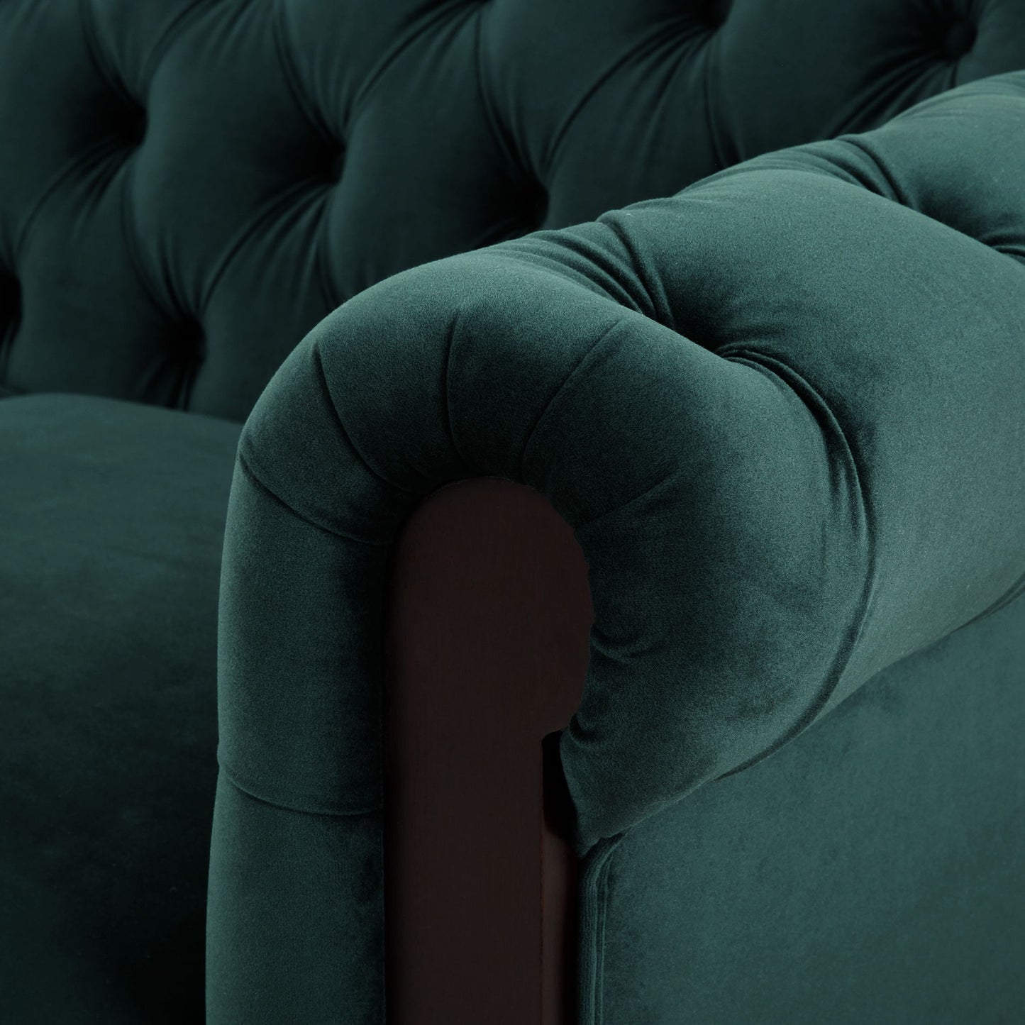 Chesterfield Loveseat Sofa, 2 Person Rolled Arm Upholstered Couch