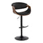Symphony - Mid-Century Modern Adjustable Barstool With Swivel With Rounded T Footrest (Set of 2) - Black / Walnut / Black