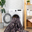 Maval - 5' X 8' Washable Area Rug - Black / Burgundy