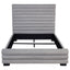 Queen Bed With Textured, And Tufted Headboard - Gray