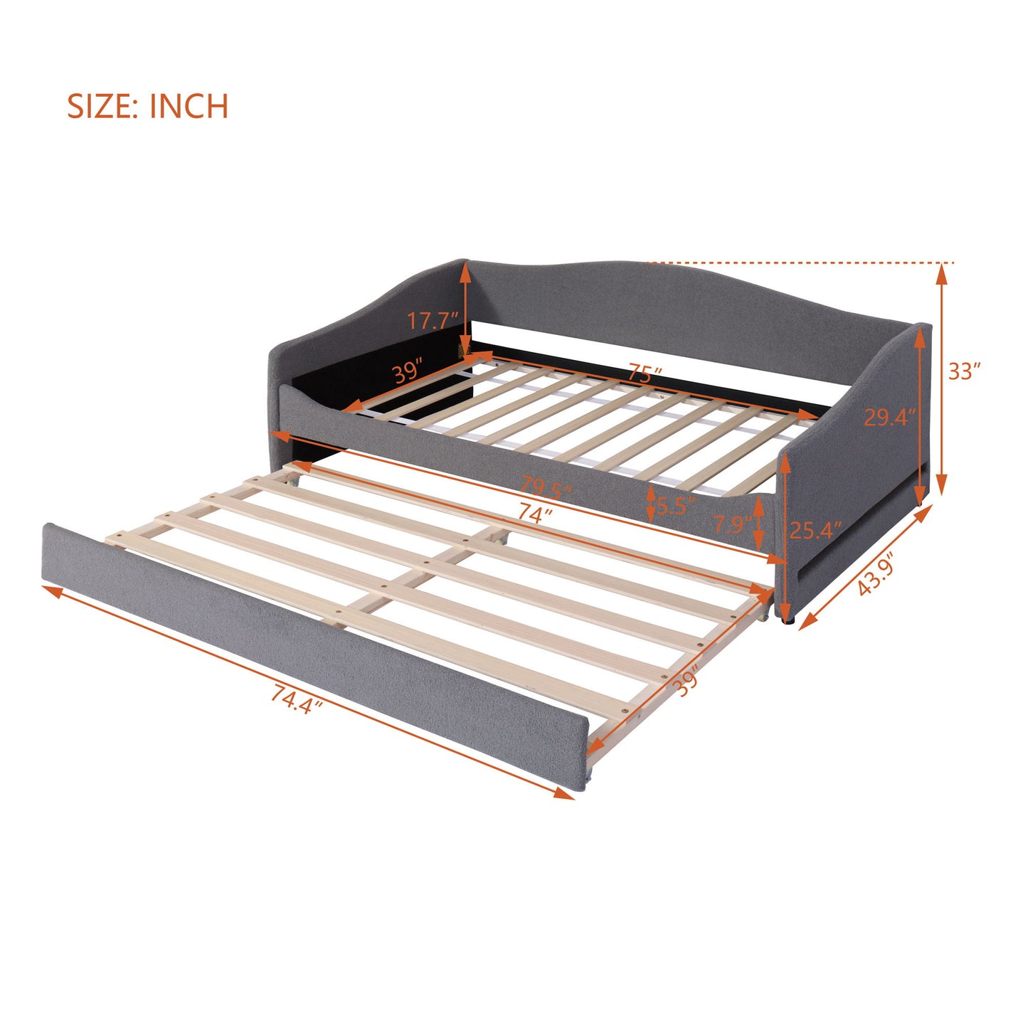 Design Upholstered Daybed With Light And Trundle
