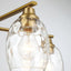 5 Lights Linear Arms With Chain Chandelier - Clear / Gold