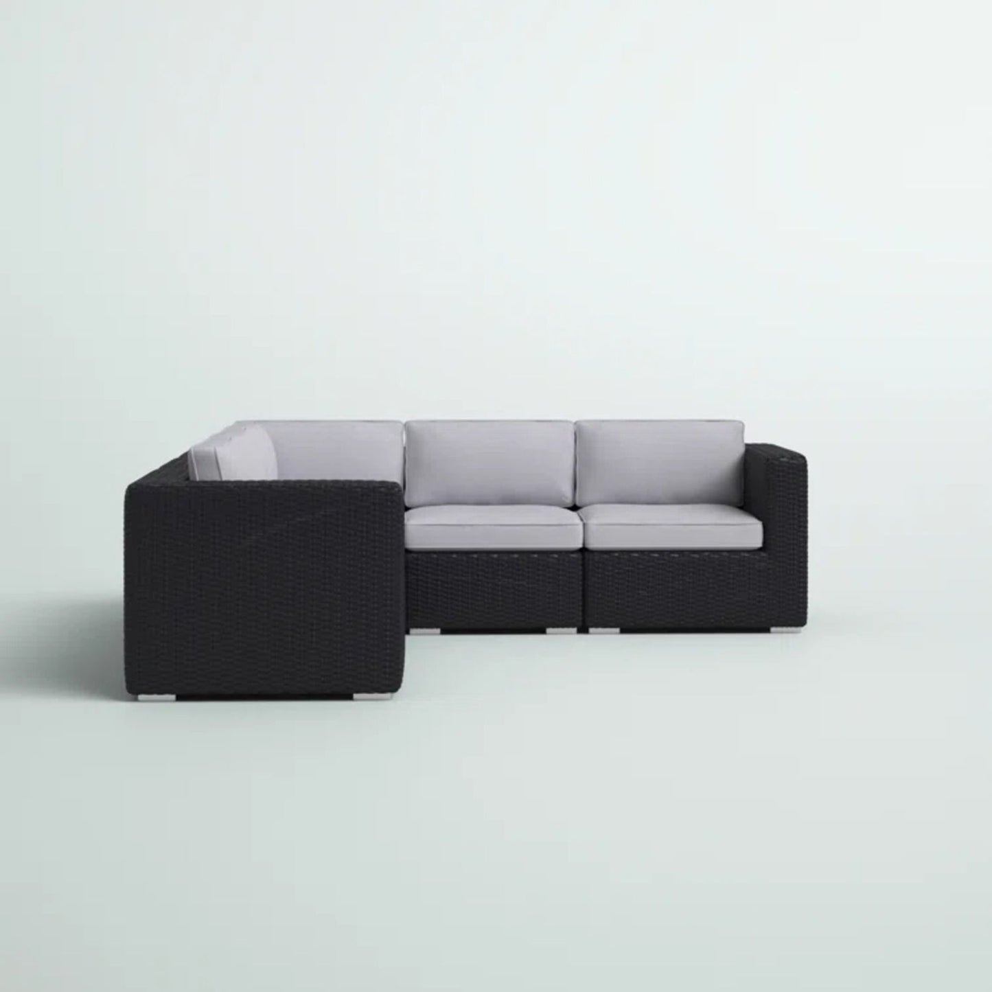 Luxurious Wicker Patio Sectional With Weather Resistant Sunbrella Cushions