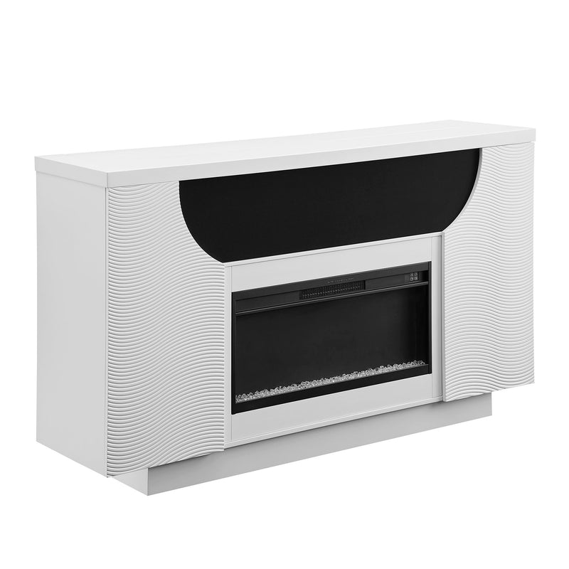 Aurora - Fireplace TV Lift With Adjustable Temperature And LED Colors - White