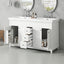 Bathroom Vanity With Double Sinks, 3 Drawers & 4 Doors - White