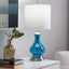 Jasmine - Contemporary Lamp - Clear Sapphire Blue Seeded / Nickel / White