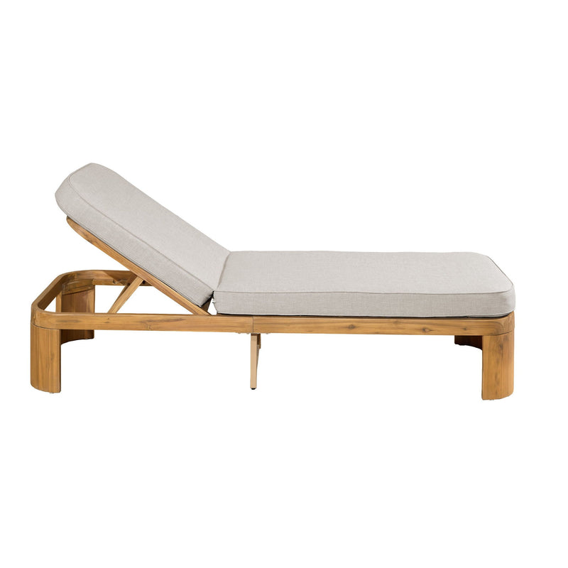 Outdoor Chaise Lounge Set With Side Table, 5 Position Adjustable Patio Recliner