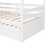 Twin Size Classic House Bed With Twin Size Trundle - White