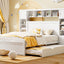 Bed With All In One Cabinet, Shelf And Sockets, Twin Long Trundle