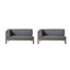Aura - 2 Piece Outdoor Set With X Back Left Bench And Corner - Dark Gray
