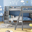 Solid L Shaped Bunk Bed With 3 Drawers, Ladder And Staircase