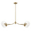 Jewel - 4 Lights Chandelier Ceiling Hanging Light Fixture - Clear / Gold