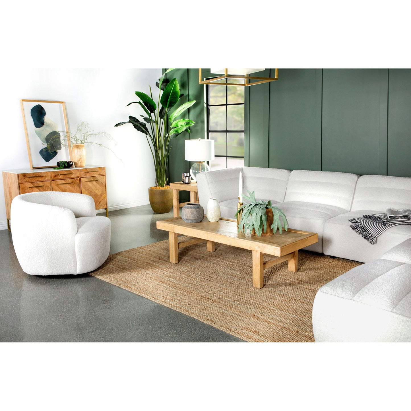 Sunny - Square Upholstered Ottoman - Ivory
