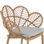 Kirk - Outdoor Wicker Peacock Shape Papasan Style Chair, Teak Finished Leg (Set of 2) - Beige / Light Brown / Light Teak