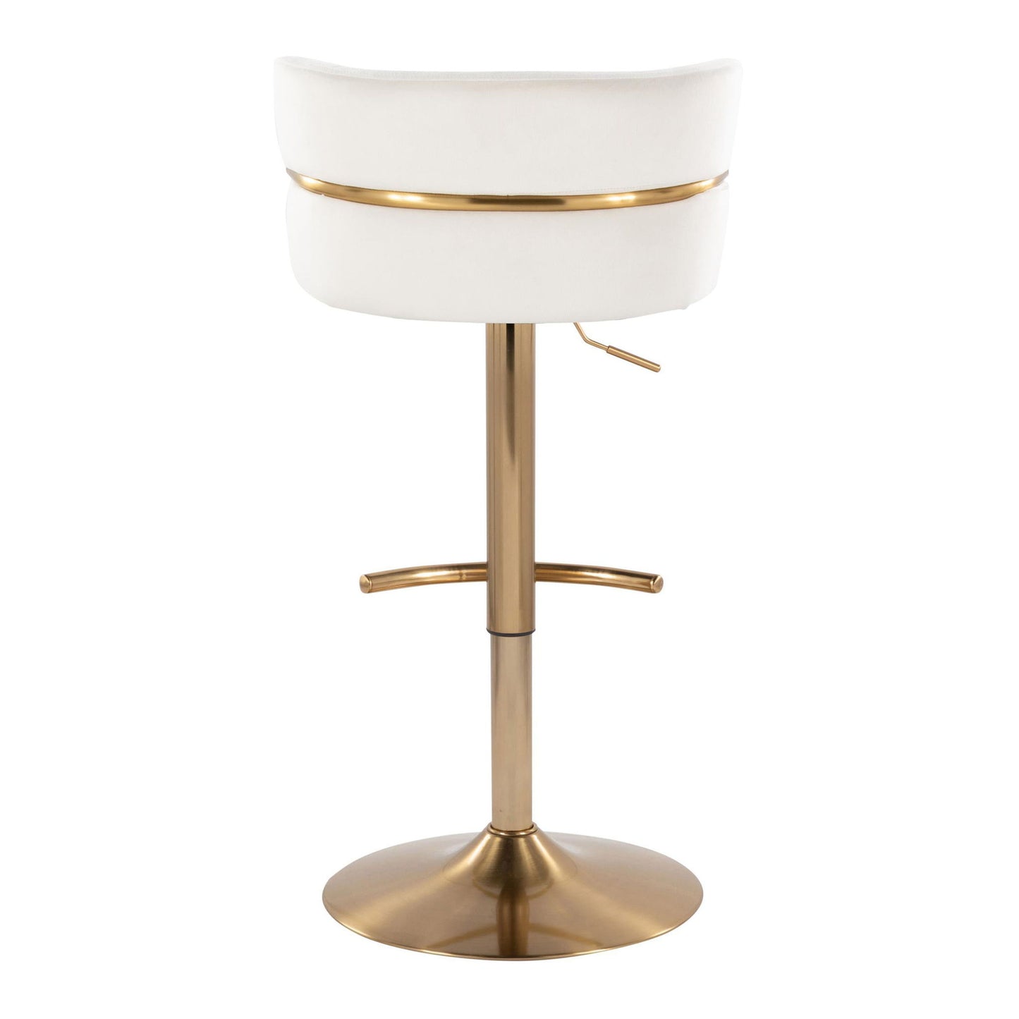 Cinch - Glam / Art Deco Adjustable Barstool With Swivel With Rounded T Footrest (Set of 2)