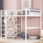Loft Bed With 4 Tier Shelves And Storage