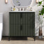Bathroom Vanity With Ceramic Sink, Fluted Design