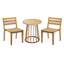 Outdoor 3 Pieces Dining Set, Round Bistro Set - Teak