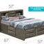 Modern Design Storage Bed With Bookcase Headboard