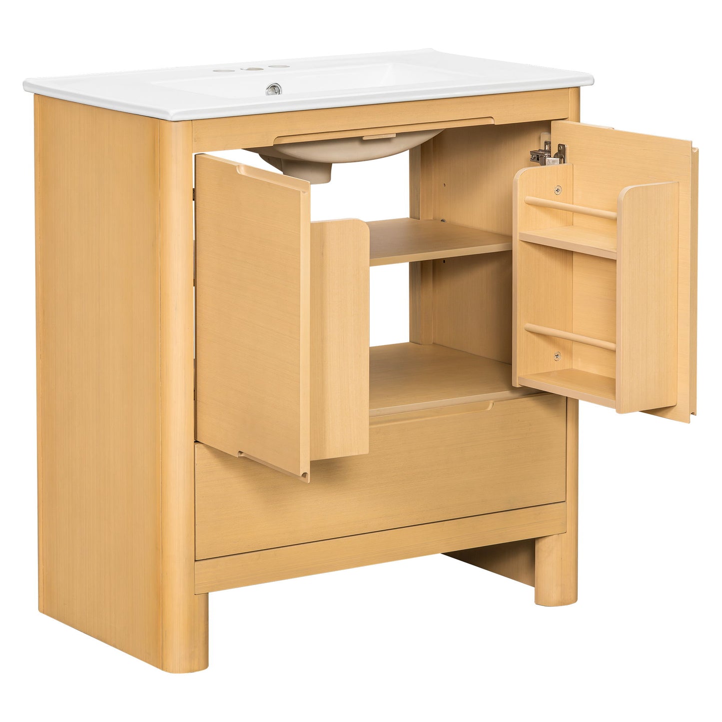 Softened Modern Bathroom Vanity With Sink