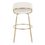 Jie - Fixed Height Contemporary Barstool With Swivel With Round Footrest (Set of 2)