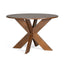 5 Piece Indoor Dining Set, Round Table & 4 Brown Arm Chairs - Beige / Brown / Cherry
