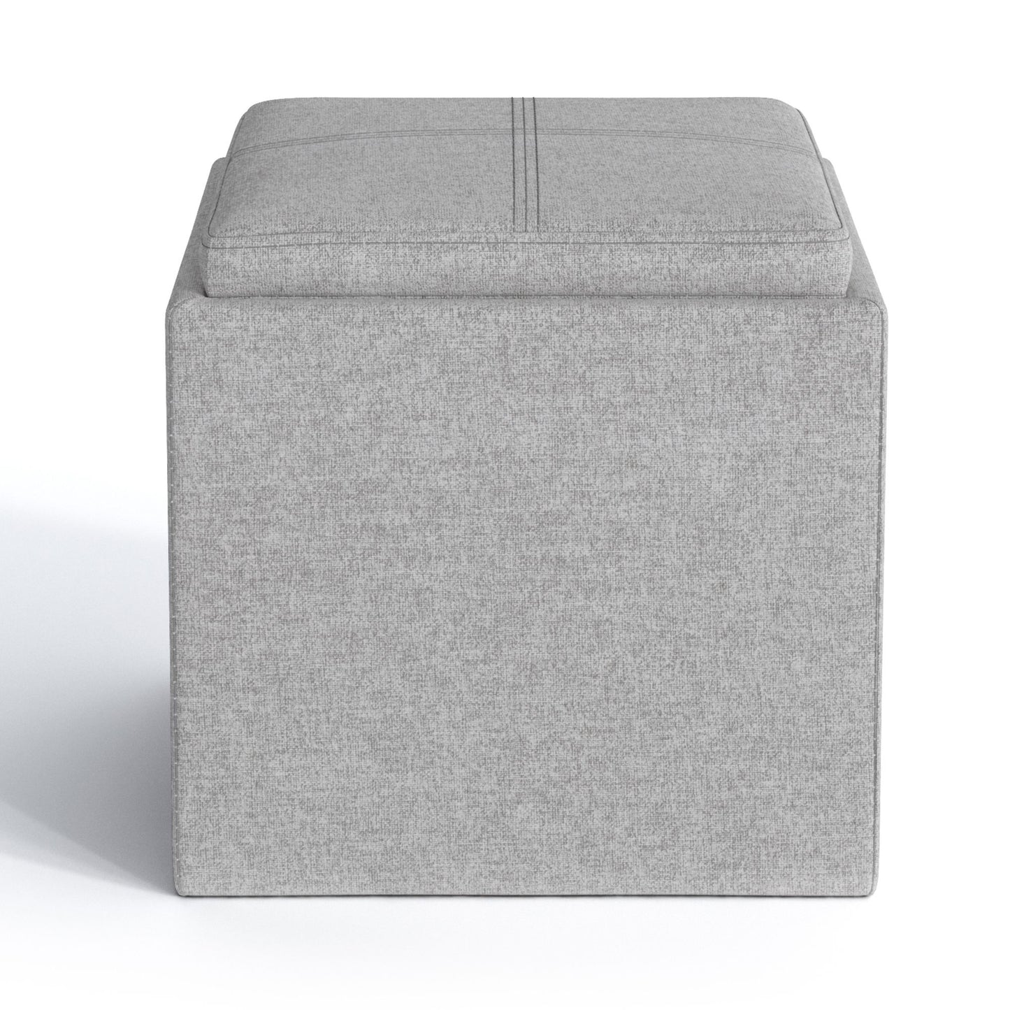 Rockwood - Upholstered Cube Storage Ottoman With Tray