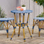 French Bistro Table Outdoor Elegance - White / Blue