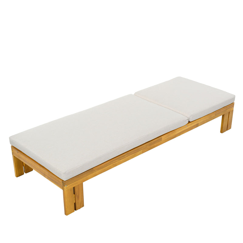 Outdoor Chaise Lounge With 5 Position Adjustable Backrest