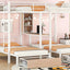 Triple Bunk Bed With Drawers, Multi-Functional Frame With Desks And Shelves In The Middle