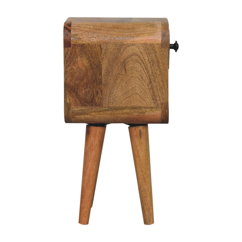 Mini California Curved Nightstand Wth Lower Slot