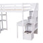 Loft Bed With Storage Drawers, Desk And Stairs With Shelves