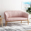 Mid Century Modern Loveseat With Channel Stitched Backrest